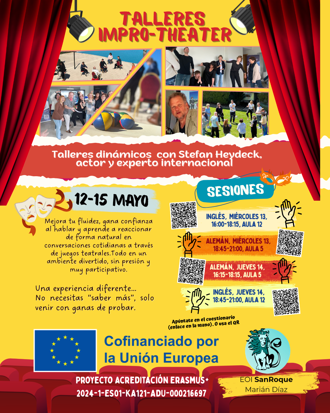 Talleres dinámicos de improvisación  con Stefan Heydeck, actor y experto internacional (Erasmus+)