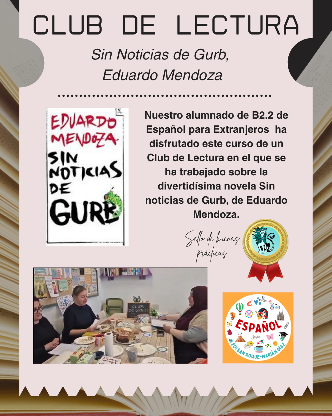 Club de lectura: Sin noticias de Gurb. Departamento de Español